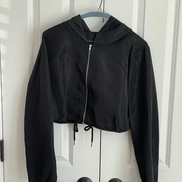 Shein Clothing Shein Windbreaker SHEIN Black Cropped
